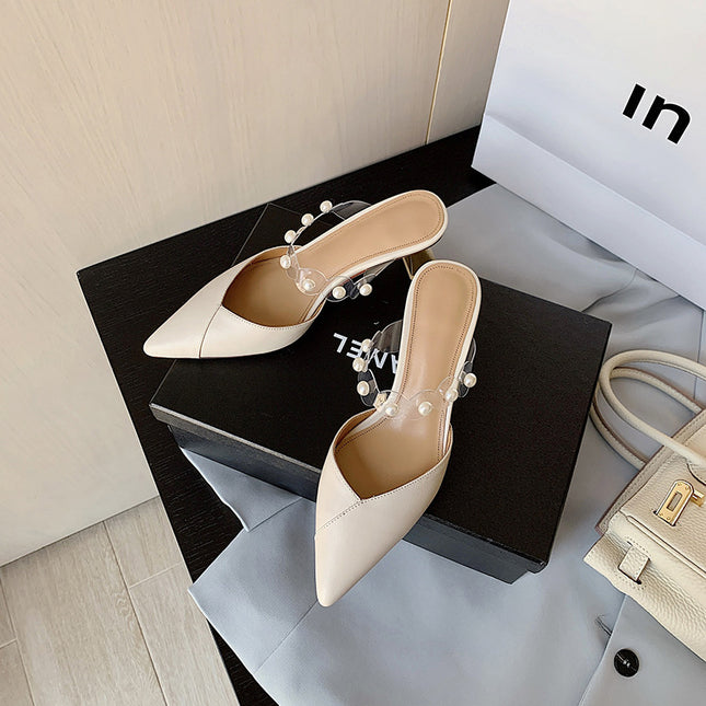 Women's Pointed Toe High-heel Half-drag Sandals