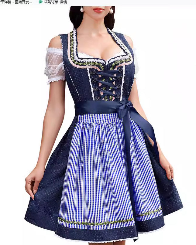 Halloween Maid Uniform Barpool Women's Sexy Mini Dress Dirndl