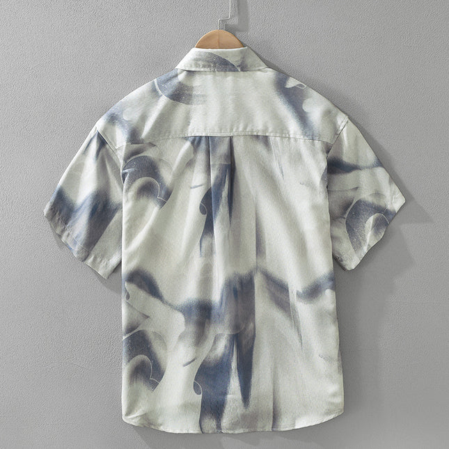 Japanese Trendy Printed Short Sleeve Shirt