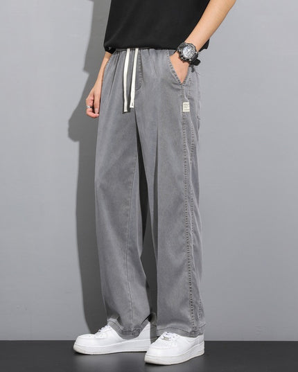 Men's Straight Tube Loose Ice Silk Wide Leg Pants