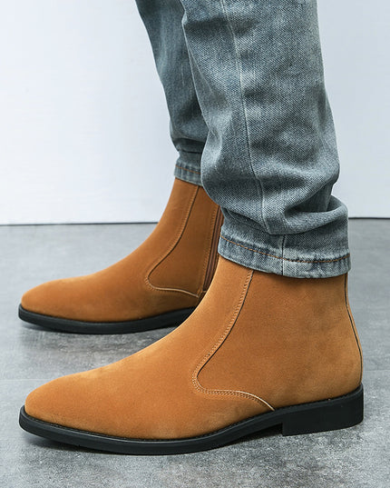 Suede Chelsea Men's British Trend Casual High Top Ankle Boots