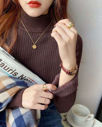 Velvet Padded Sweater Women's Autumn And Winter Knitted