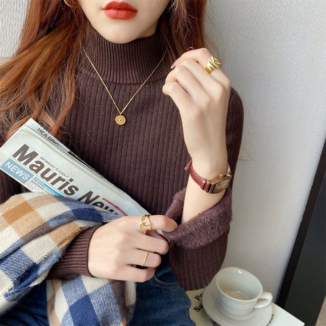 Velvet Padded Sweater Women's Autumn And Winter Knitted