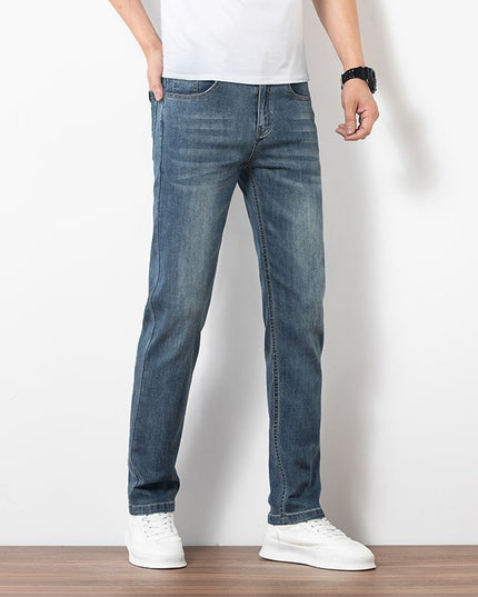 Loose Youth Straight Slim Fit Elastic Trend Men's Jeans