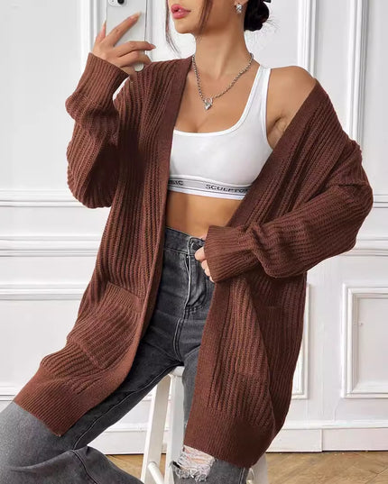 New Double Pocket Simple Casual Sweater Cardigan