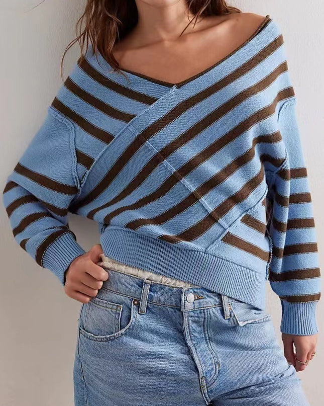 New Off-shoulder Loose Off-shoulder Top Long Sleeve Sweater