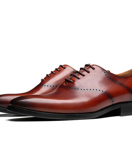 Summer Men's Cowhide Hand-polished Brock Carved Men's Shoes Business Suits Oxford Shoes