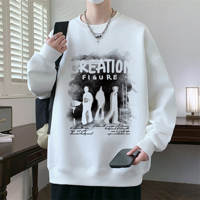 Autumn And Winter Brushed Hoody Pu Handsome Long Sleeve