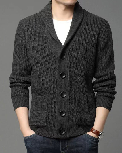 Men's Classic Lapel Cardigan Casual Sweater