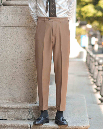 Draping Folding Angle Men's Simplicity Draping Business Slim Fit Suit Pants
