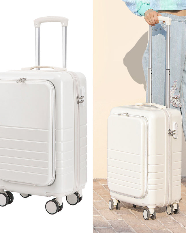 Large Capacity Suitcase Front  Lid Pull Rod Case