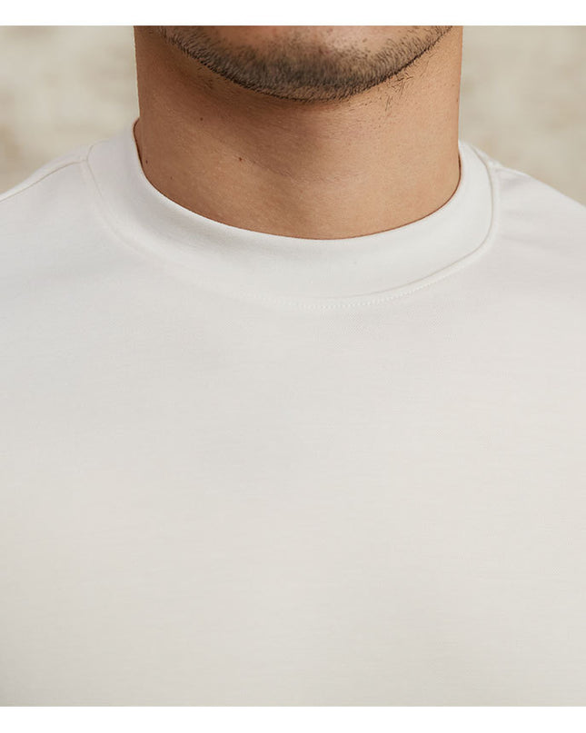 Summer Skin-friendly Soft Glutinous Draping Short Sleeve Round Neck T-shirt Casual Stretch Men