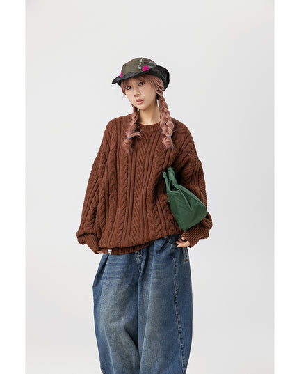 Japanese-style Retro Brocade Same Round Neck Sweater