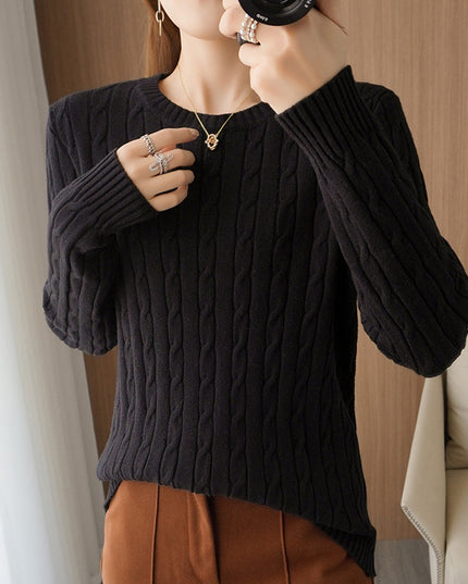 Solid Color Twisted Flower Bottoming Shirt Trendy