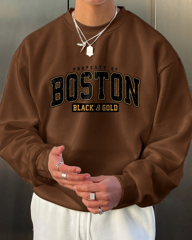 Fashion Men's Casual Long Sleeve Crew Neck Pullover Sweatshirt