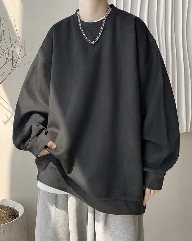 Japanese Basic Style Round Neck Sweater For Men