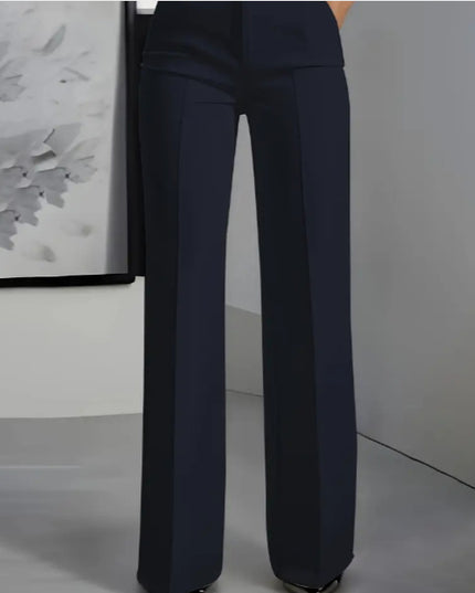 Women's White Minimalist Pants Made Of Polyester