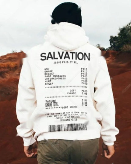 Receipt Printed Graphic Hoodie Sweater Men