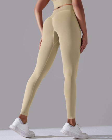 Women's Seamless Knitted Solid Color High Waist Tight Pants