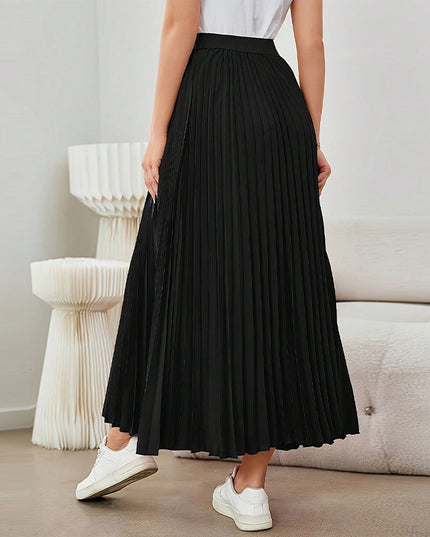 Skirt New Elegant Pleated Puffy Umbrella Skirt Polyester Skirt For Women