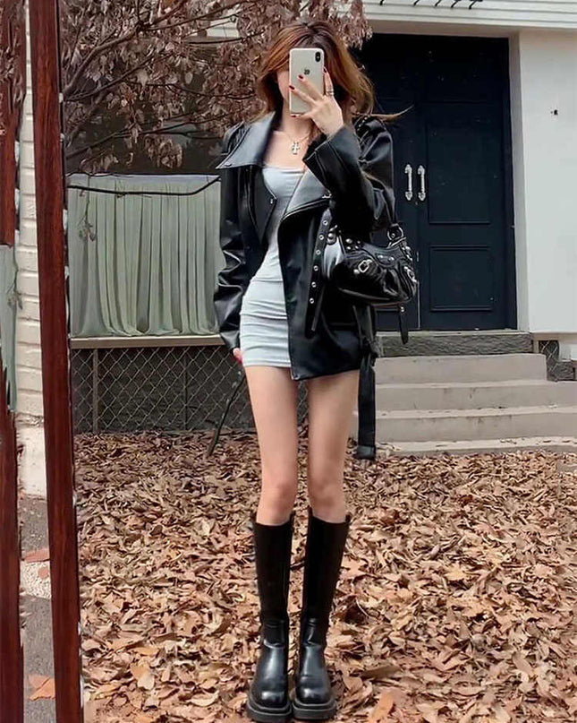 Leather Coat Women's Autumn All-matching