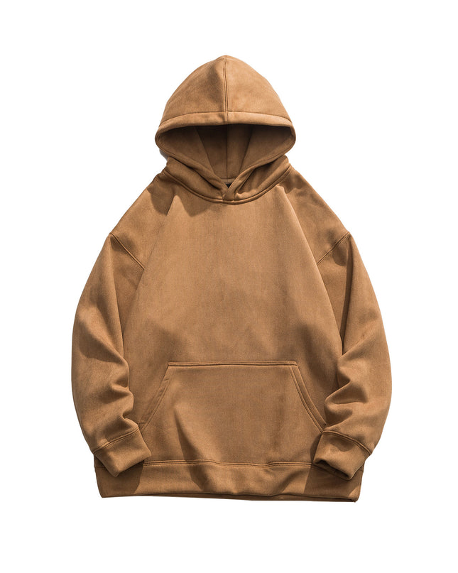 Suede No Hat Rope Hooded Sweater For Men
