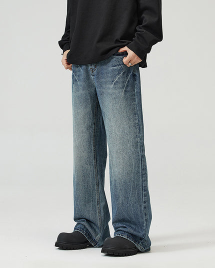 Men's Lightning Crack Blue Jeans