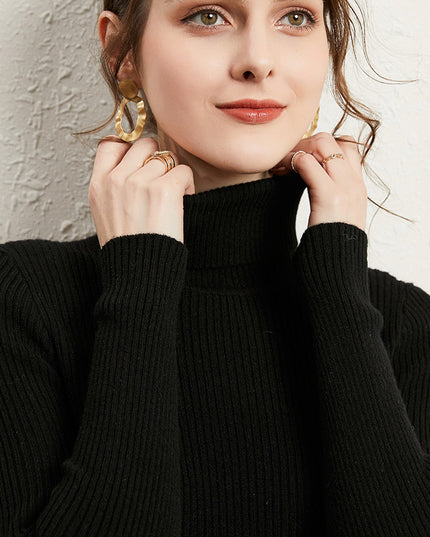 Women's Turtleneck Sweater Slim-fit Lapel Thickening Knitted Bottoming Shirt