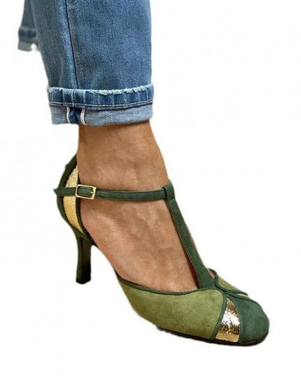Stiletto Heel Women's Fashion Shoes Plus Size Color Matching Round-toe Sandles
