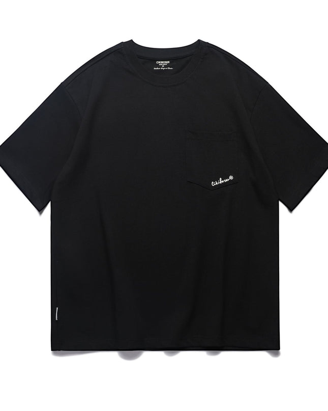 Simple Embroidered Crew Neck Short-sleeved T-shirt Men's Trendy Versatile Casual Top