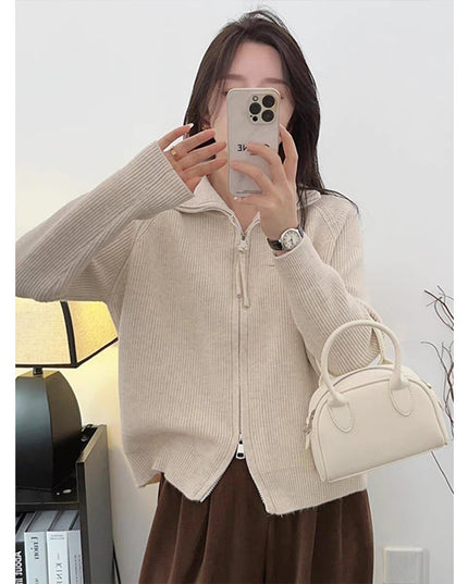 Spring Concise Idle Style Soft Glutinous Coat Thermal Knitting Coat