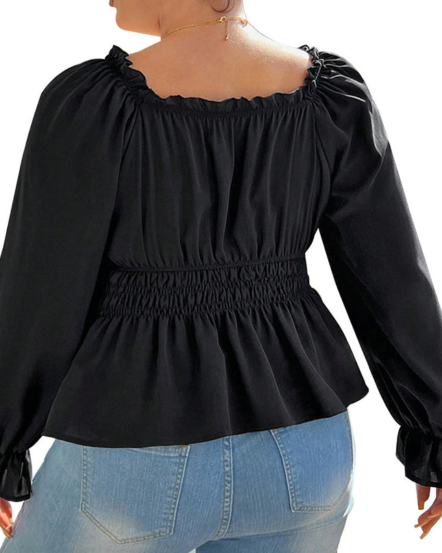 Plus Size Women's Clothes Top Waist Slimming Temperament Clavicle T-shirt