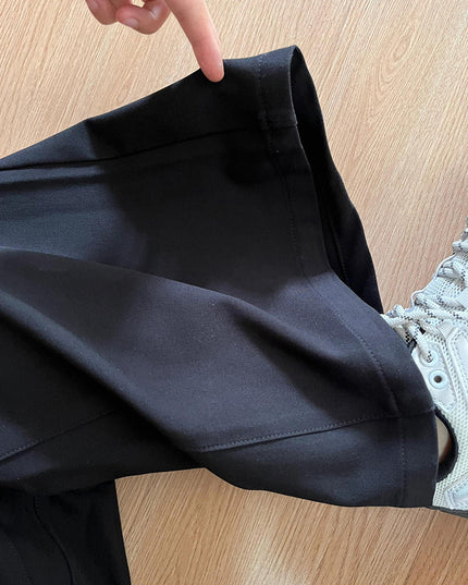 Black High-end Loose Lazy Style Women's Small Size Wide-leg Pants