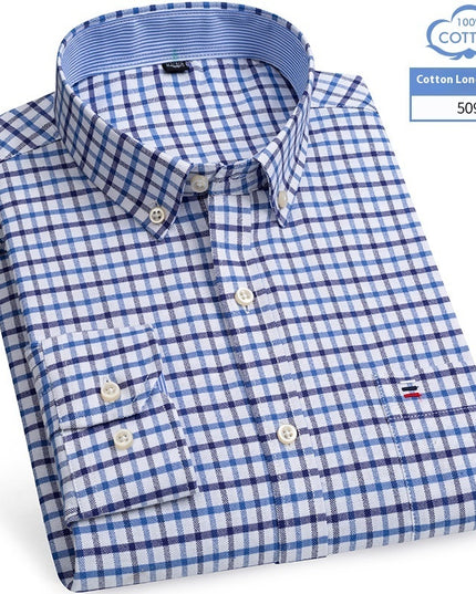 Men's Long-sleeved Cotton Shirt Business Casual Slim-fitting Shirt