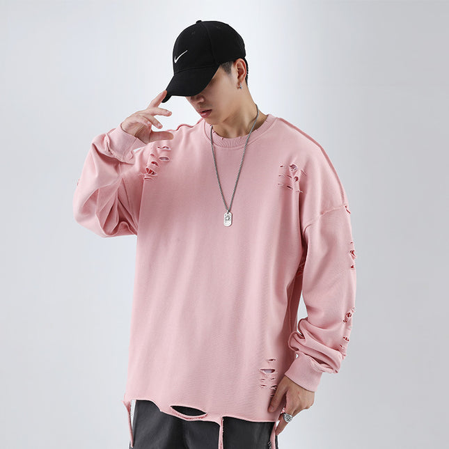 Trendy High Street Ripped Loose Sweater Men
