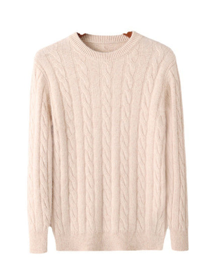 Men's Round Neck Pullover Thickened Mink Sweater Loose Casual Solid Color Knitted Base Cardigan