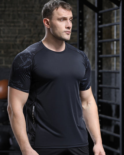 Ice Silk Short Sleeve Sports Top Men's Quick Drying Clothes Running Fitness T-shirt