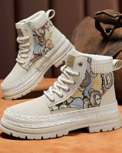 Men's Casual All-match Worker Boot High-top Shoes