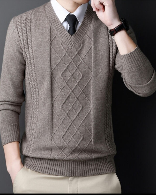 Chicken Collar Pullover Knitting Bottoming Shirt Men's Casual Sweater