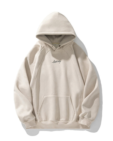 400g Suede Heavy Hooded Sweater Men's Autumn And Winter Split Design