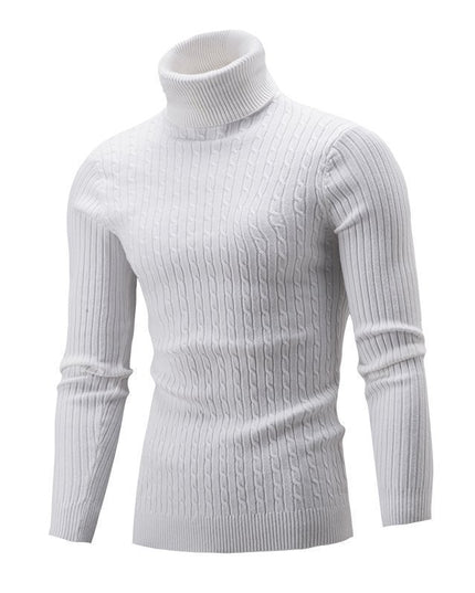Men's Sweater Casual Retro Twisted Flower Turtleneck Knitting