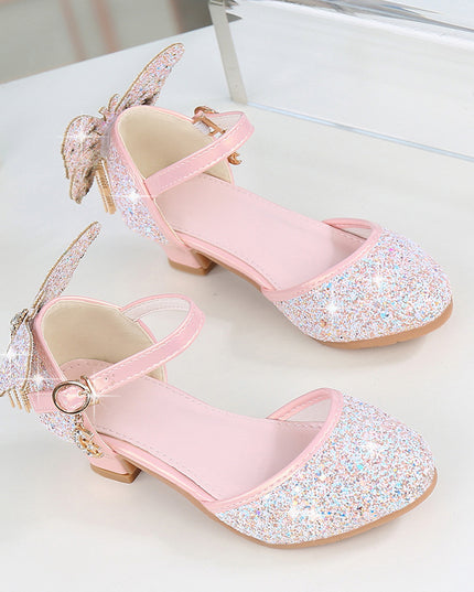 Girls Single Crystal High Heel Sandals