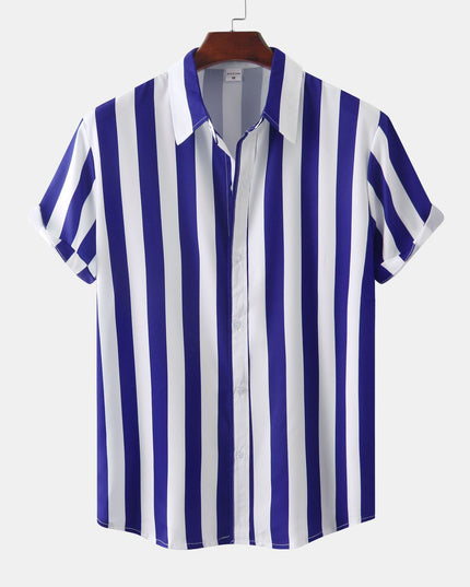 Men's 3D Printed Short Sleeve Turn Loose Shirt