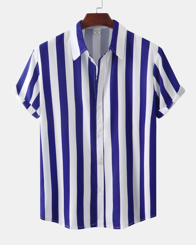 Men's 3D Printed Short Sleeve Turn Loose Shirt