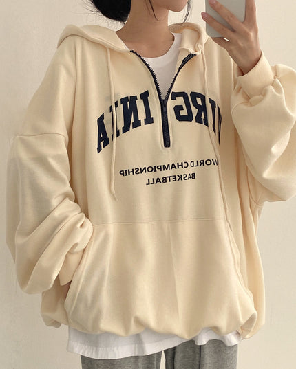 Casual Letters Hooded Pullover Women
