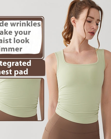 Long Yoga Vest Women's One-piece Fixed Cup Outer Wear Sling