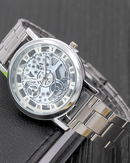 Fashion Non-mechanical Men's Watch Made Of Alloy Hollow Fashion Quartz