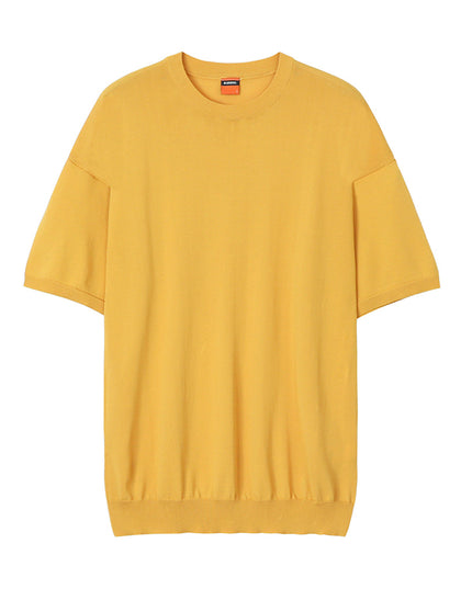 Ice Silk Knitted Short Sleeve T-shirt Men's Korean Style Sweater