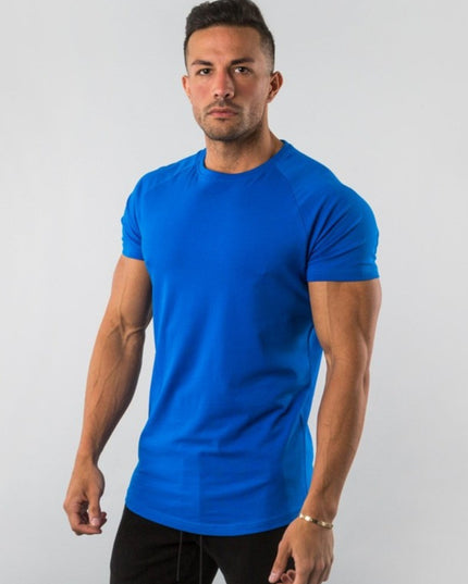 Men's Sports Solid Color Fitness Slim Long Sleeve And Short Sleeve T-shirt