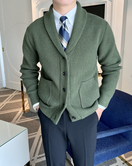 Autumn And Winter V-neck Cardigan Men